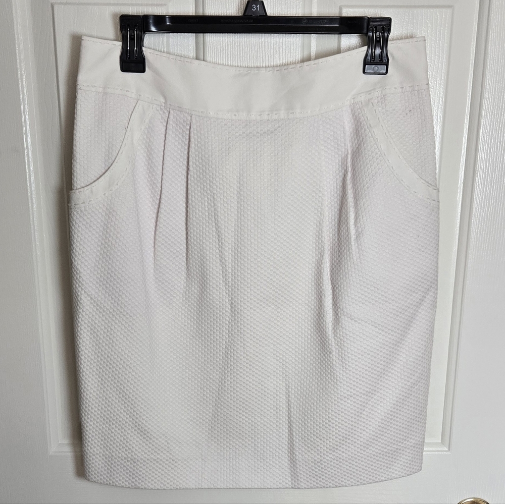 Rebecca Taylor White Textured Skirt